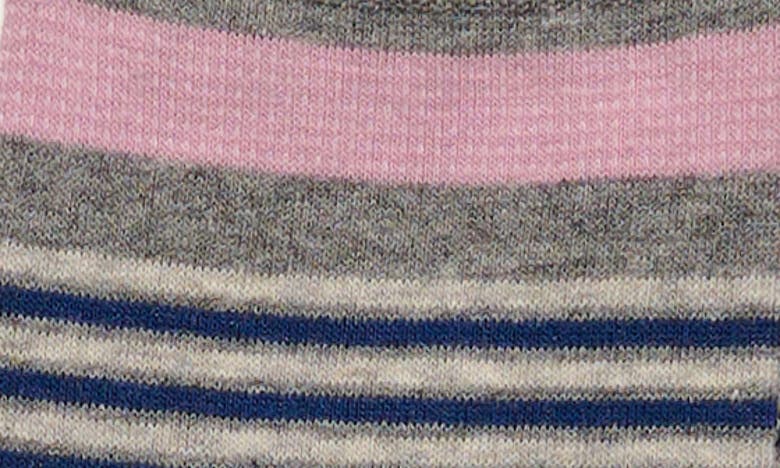 Shop Cole Haan Textured Birds Eye Stripe Crew Socks In Medium Grey Heather