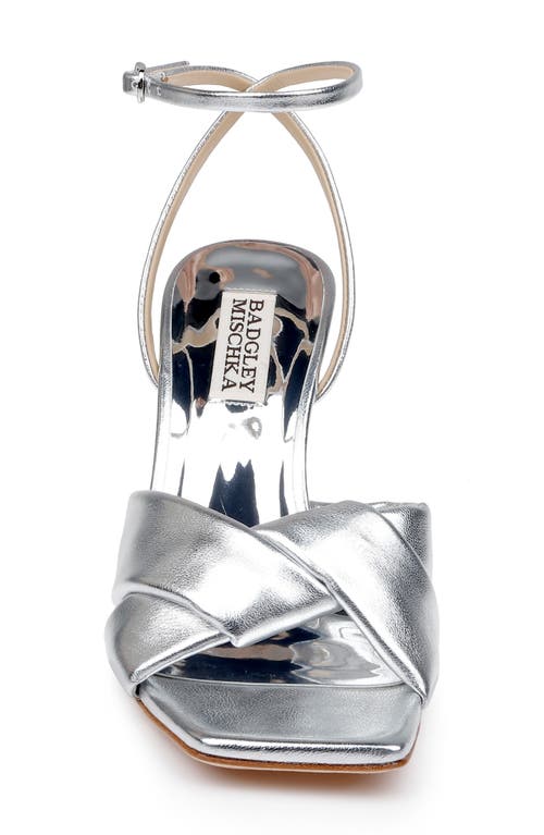 Shop Badgley Mischka Collection Brinlee Ii Ankle Strap Sandal In Silver Leather