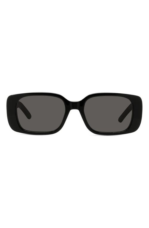Dior Wil S2u 53mm Rectangular Sunglasses In Black