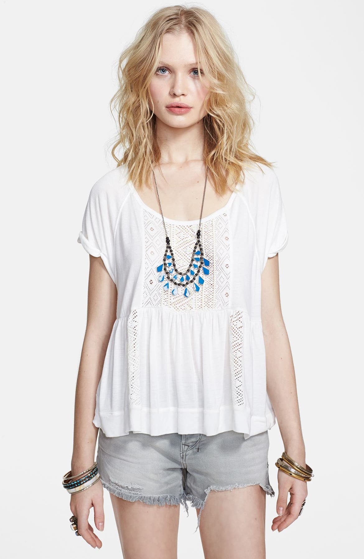 Free People 'Hazy Highlands' Beaded Peplum Top | Nordstrom