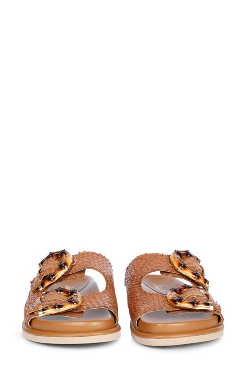Saint G Venice Woven Slide Sandal In Cuoio