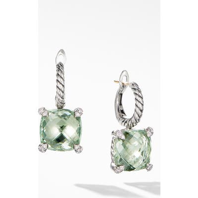 David Yurman Chatelaine Prasiolite Drop Earrings With Diamonds