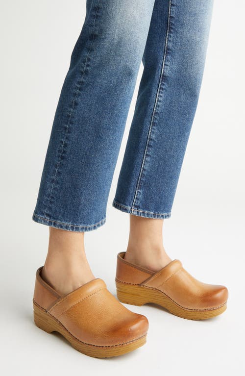 Shop Dansko Professional Clog In Honey Distressed Leather