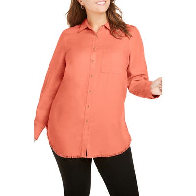 Plus Size Foxcroft Haven Garment Dyed Tencel Lyocell Shirt, None