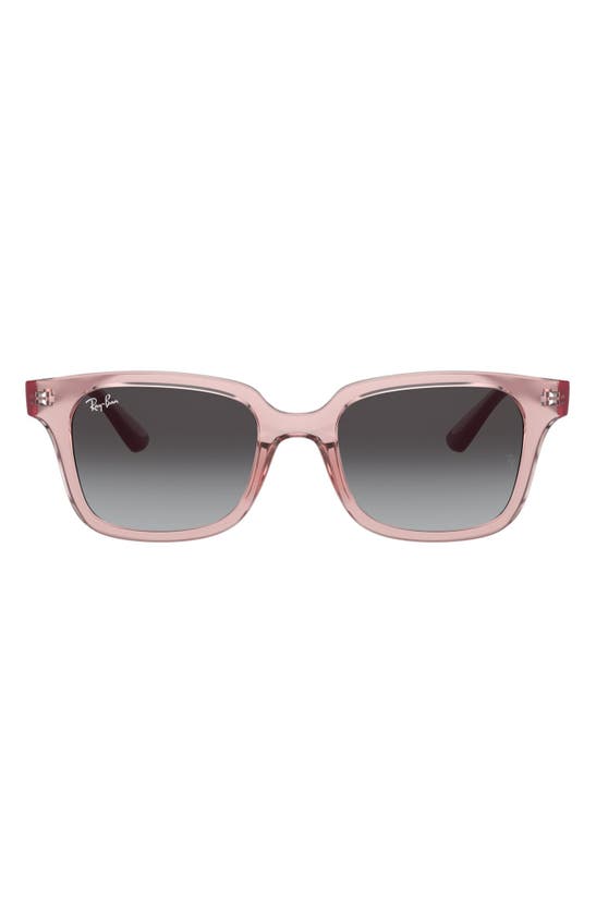 Ray Ban Junior Wayfarer 48mm Sunglasses In Transparent Pink Grey Gradient