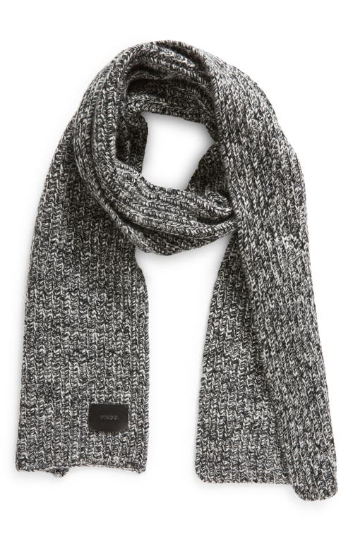 Vince Marl Shaker Stitch Wool & Cashmere Scarf in Black/Cream at Nordstrom