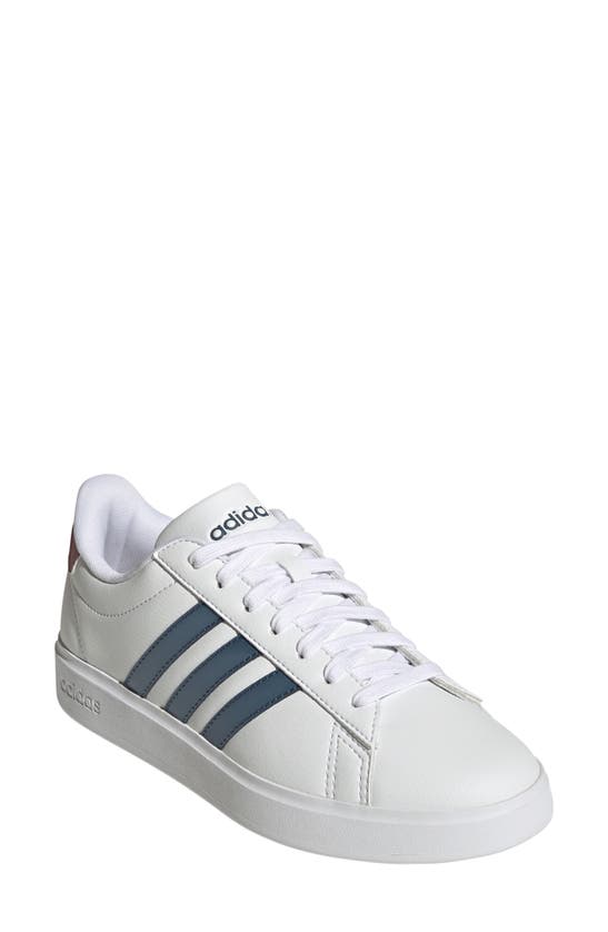 Adidas Originals Grand Court 2.0 Sneaker In White/wonder Steel/mauve