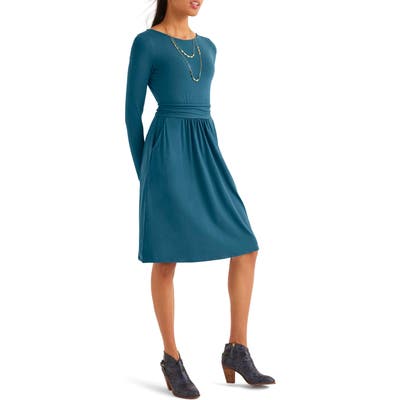 Boden Abigail Long Sleeve Jersey Dress, Blue