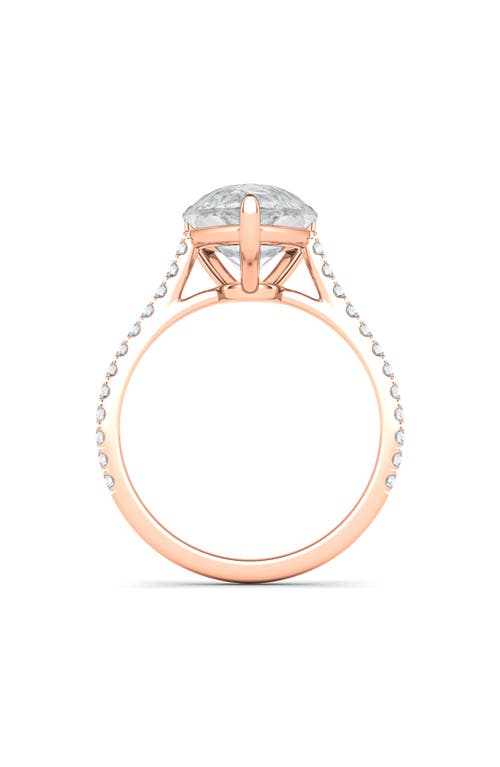 Hautecarat Everyday By  Pear Cut & Pavé Lab Created Diamond 18k Gold Ring In 2.00 Ctw 18k Rose Gold