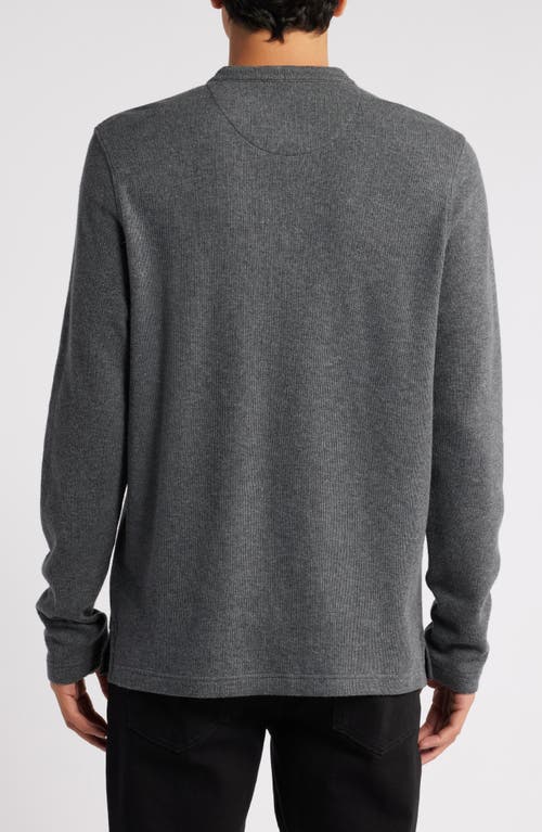 Shop Treasure & Bond Double Knit Henley In Grey Dark Heather