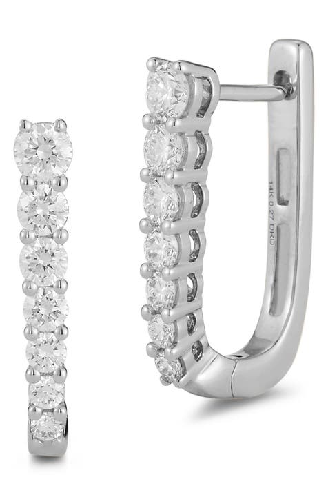 Ava Bea Graduated Diamond Hoop Earrings (Online Trunk Show)
