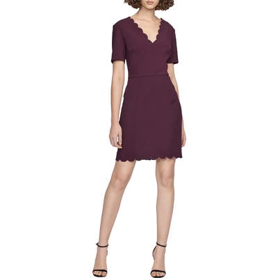 French Connection Lula Scallop Detail Minidress, Red