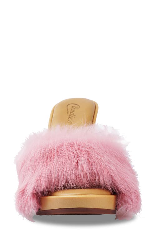 Shop Candies Candie's Celestine Faux Fur Side Sandal In Pink