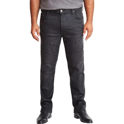 Mvp Collections Straight Leg Biker Jeans, Black