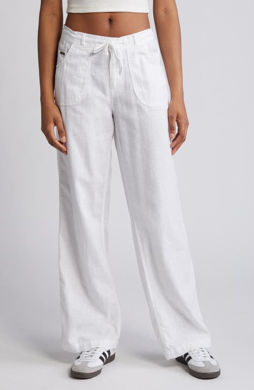 Five-Pocket Linen Blend Pants in White