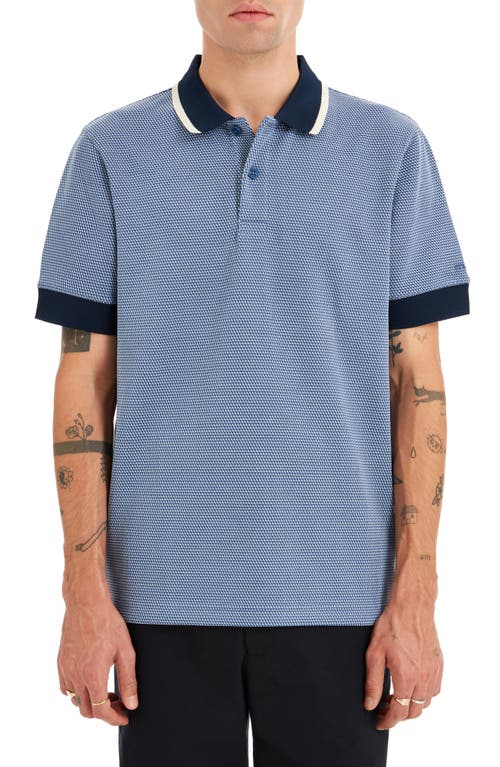 Sealskinz Ingworth Moon Print Polo In Royal Blue/cream