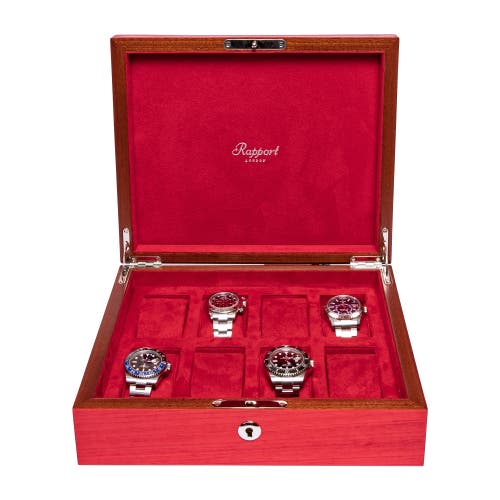 Rapport London Heritage Eight Watch Box In Red