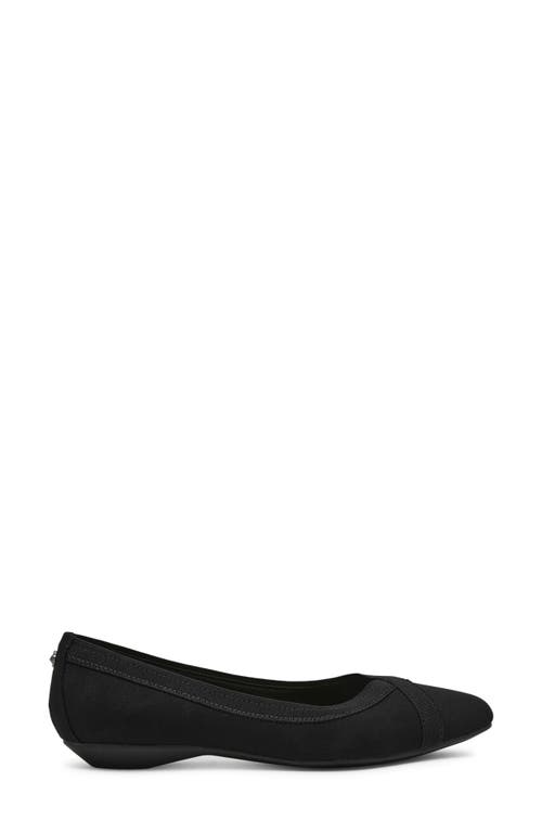 Shop Anne Klein Occuria Ballet Flat In Black Stretch