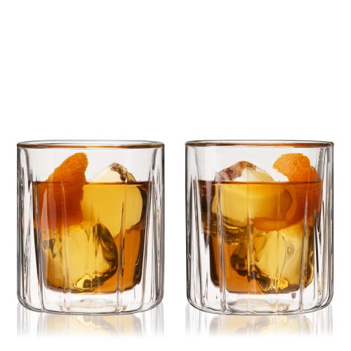 Viski Double Walled Rocks Glasses In Clear