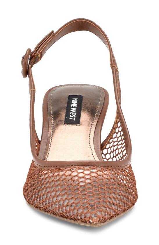 Nine West Alots Pointed Toe Slingback Pump In Medium Brown 210