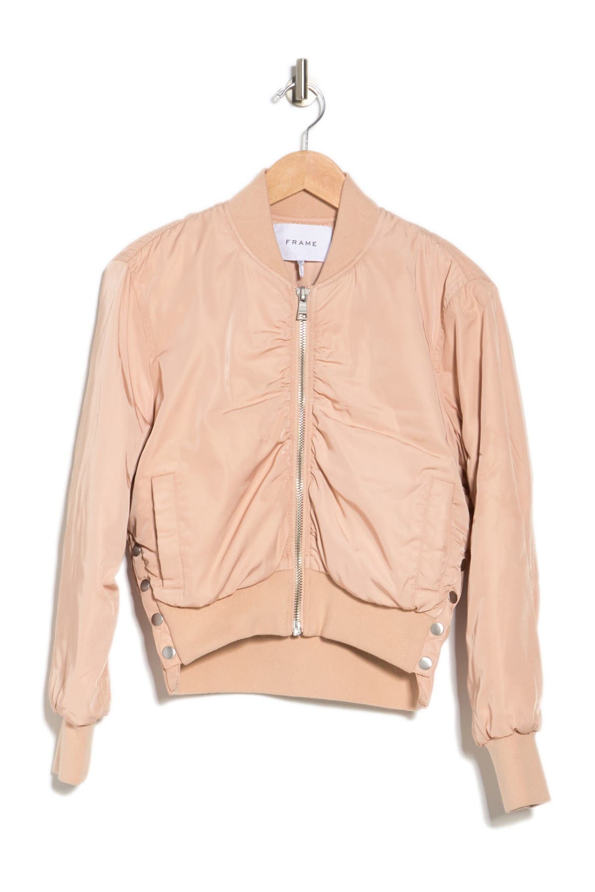FRAME | Shirred Button Up Bomber Jacket 