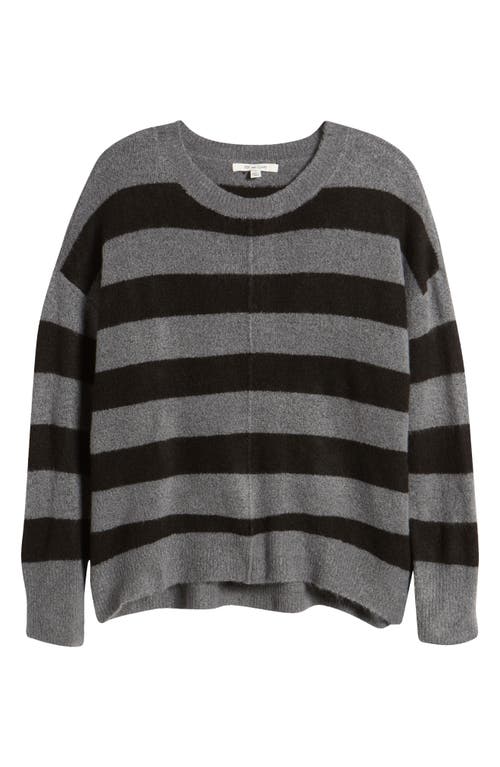 Zoe And Claire Stripe Crewneck Sweater In Grey