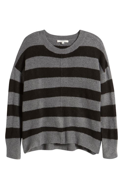 Shop Zoe And Claire Stripe Crewneck Sweater In Grey