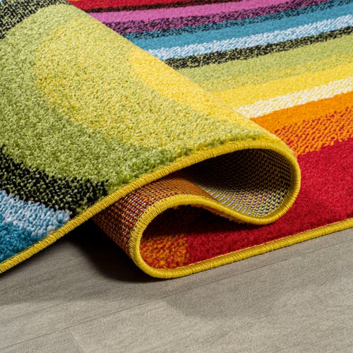 Jonathan Y Flow Abstract Swirl Area Rug In Red/yellow/blue