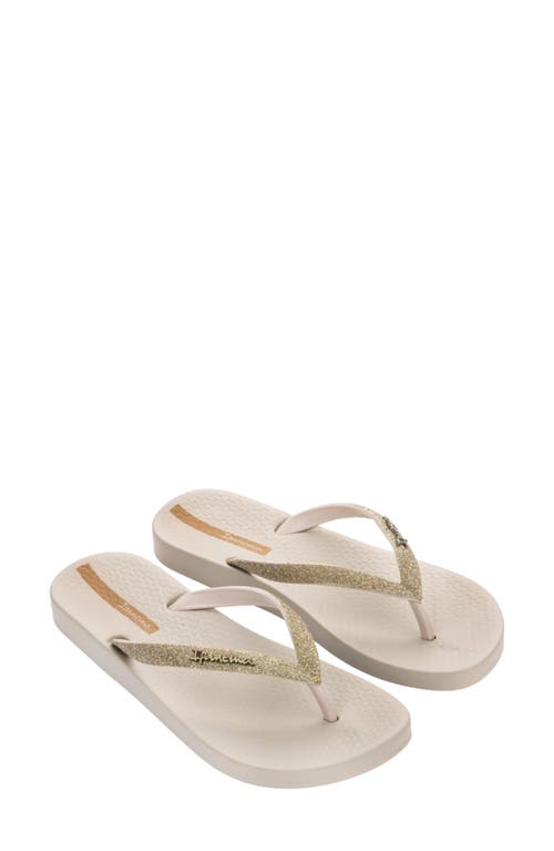 Ipanema Ana Sparkle Flip Flop in Beige/Beige