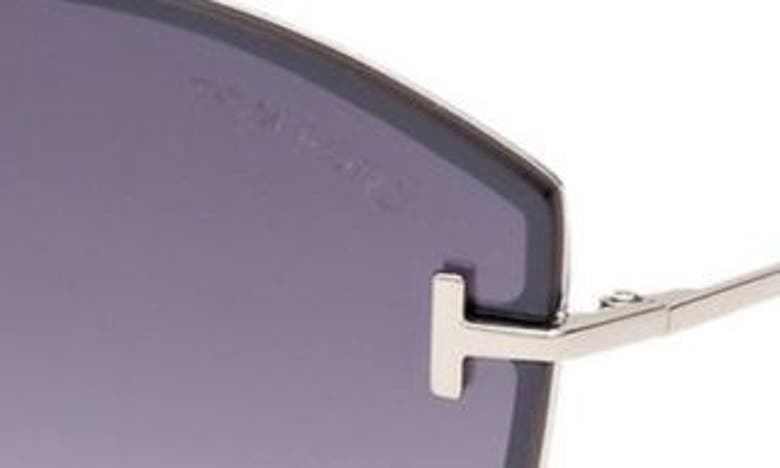 Shop Tom Ford Evangeline 63mm Oversize Gradient Cat Eye Sunglasses In Palladium Black / Silver Smoke