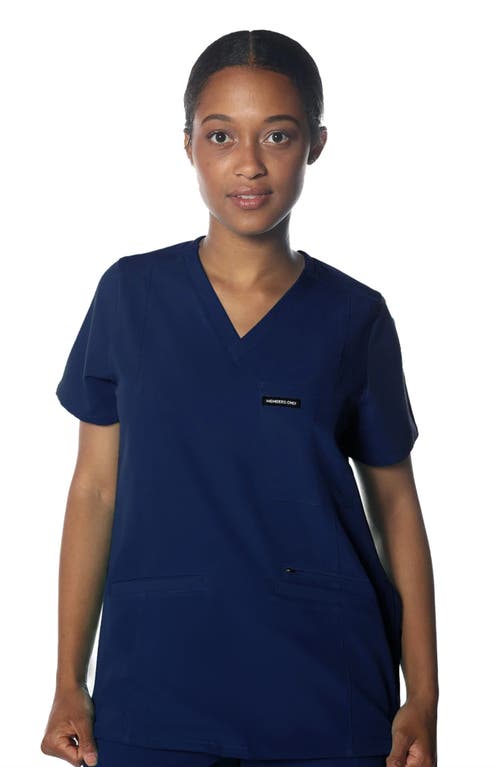 Shop Members Only Palermo 4-pocket Scrub Top In Navy