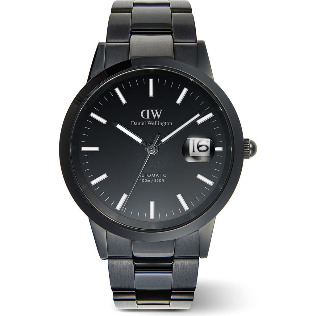 Daniel Wellington Iconic Link Automic Bracelet Watch, 40mm in Black