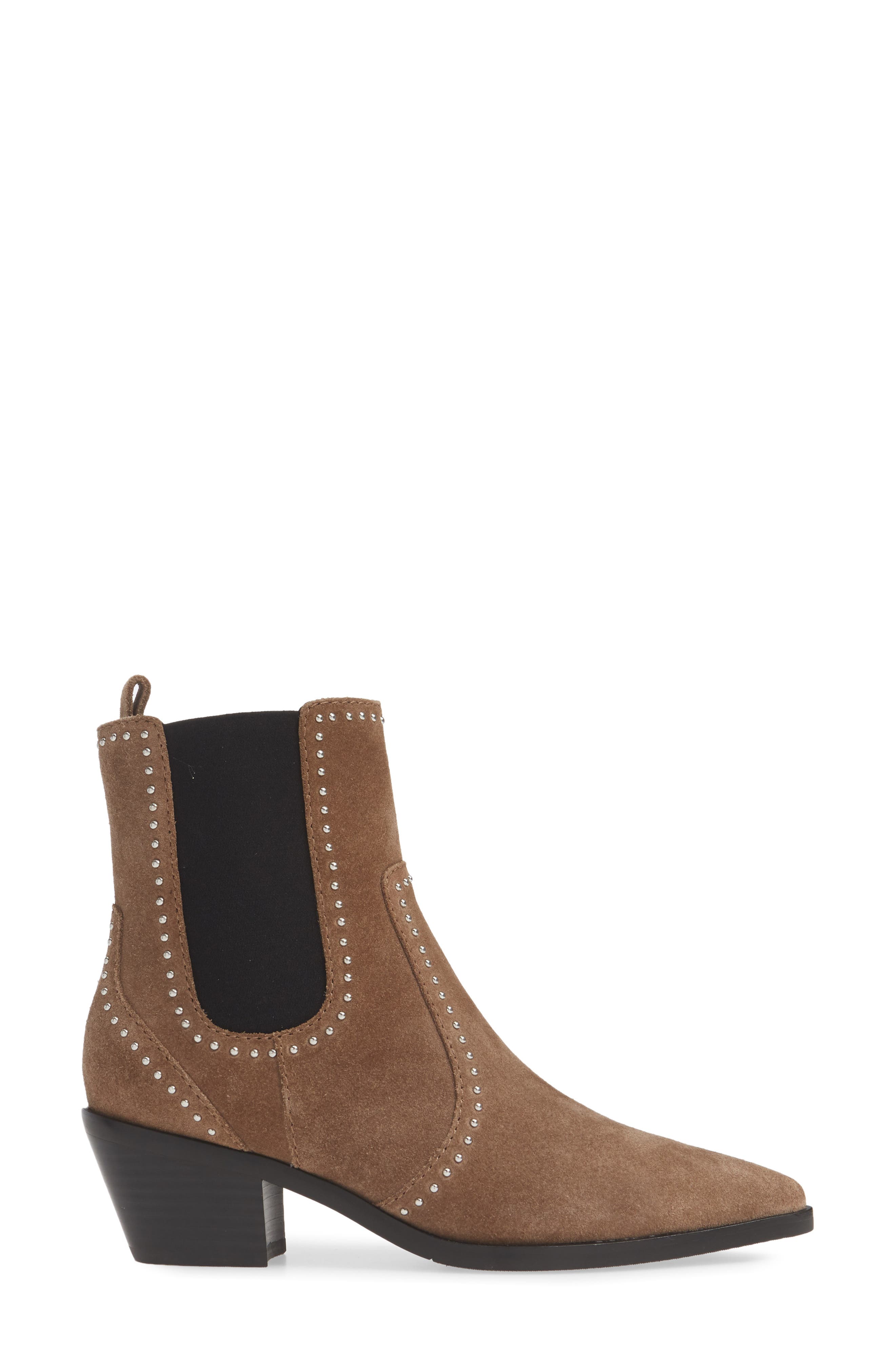 Paige Willa Studded Leather Chelsea Boot In Beige/khaki | ModeSens
