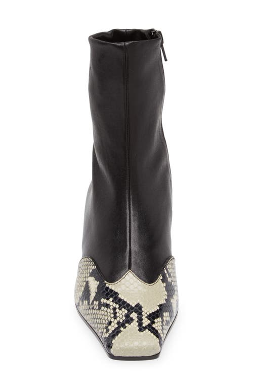 Khaite Dallas Cap Toe Sock Bootie In Black/natural