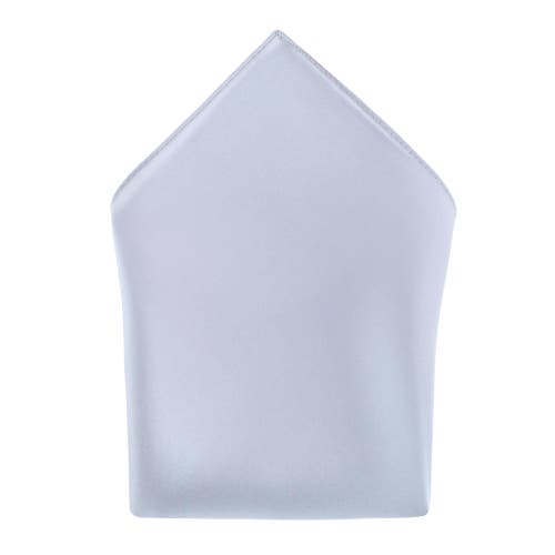 Trafalgar Sutton Solid Color Silk Bowtie And Pocket Square Combo In Silver