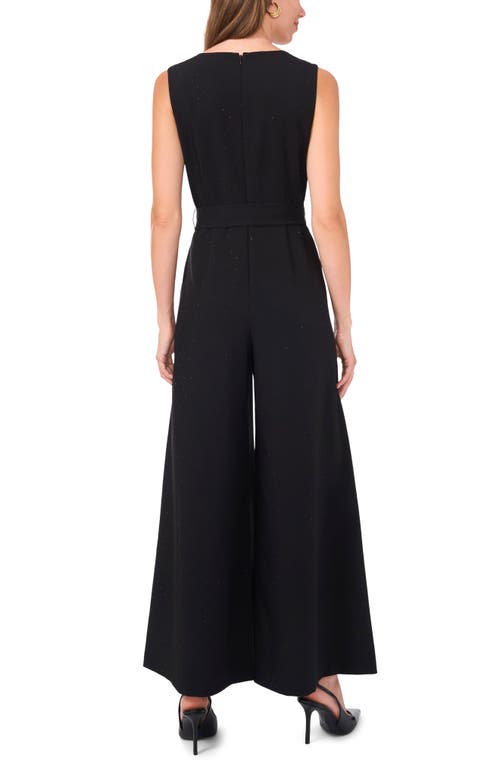 Shop Vince Camuto Sparkle Wide Leg Jumpsuit In Rich Black