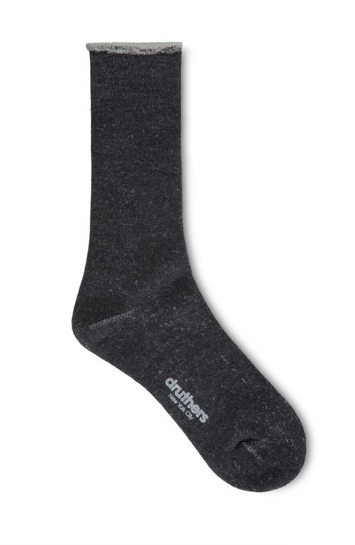 Shop Druthers Nyc Relacks Merino Wool Japanese House Sock In Grey Marled