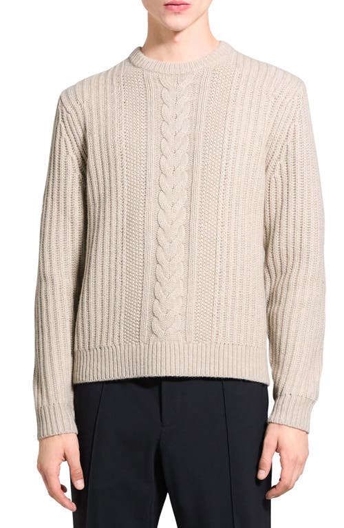 Theory Vilare Dane Crewneck Sweater Light Beige Melange - 1In at Nordstrom,