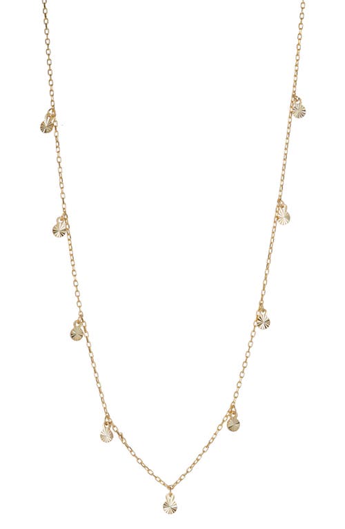 Diamond Cut Disc Charm Necklace in Gold