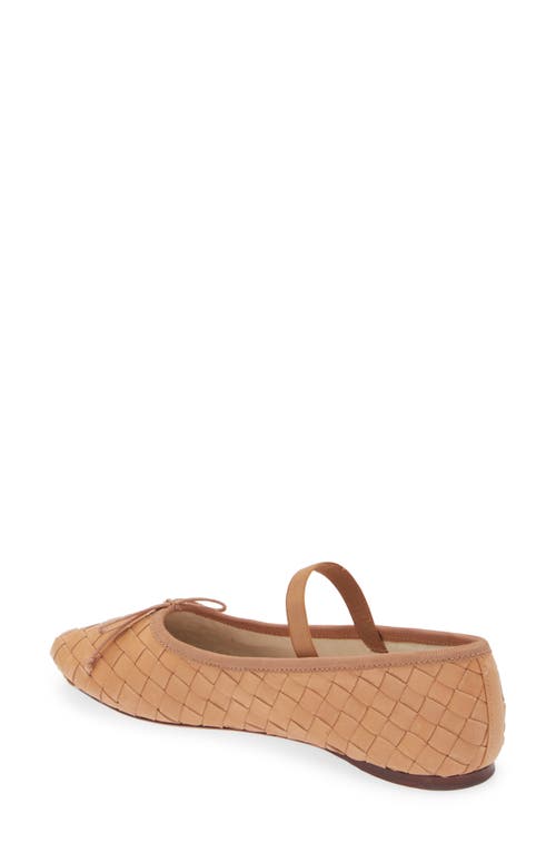 Loeffler Randall Leonie Woven Leather Ballerina Flats In Honey