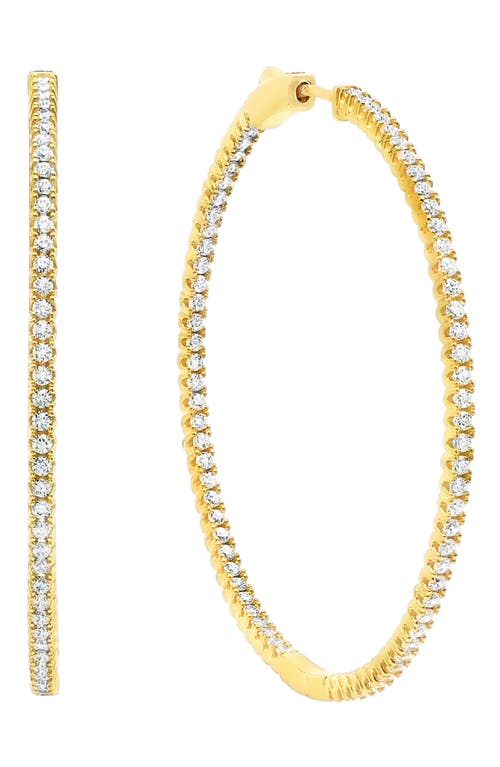 Crislu Small Pavé Cubic Zirconia Inside Out Hoop Earrings in 18Kt Yellow Gold at Nordstrom