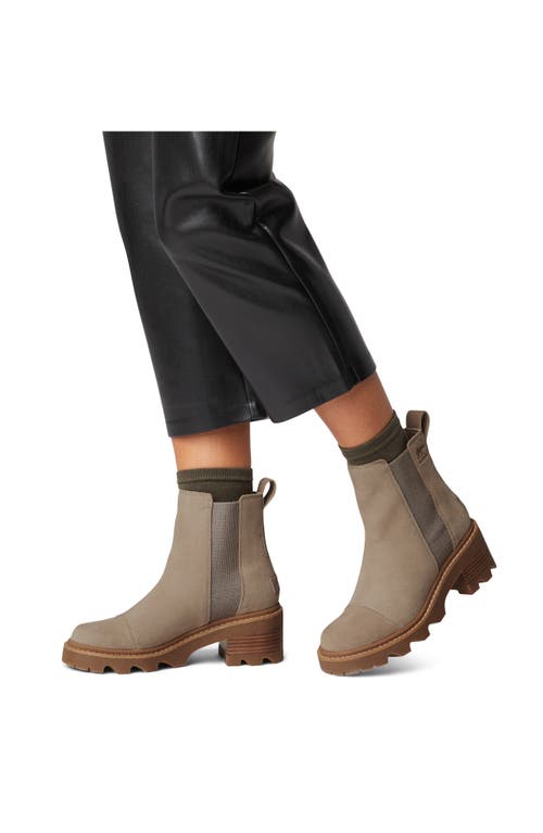 Shop Sorel Joan Now Waterproof Chelsea Boot In Omega Taupe/gum 2