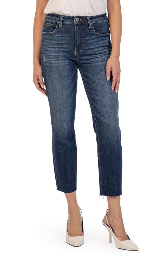 Kut From The Kloth Rachael Raw Hem High Waist Crop Mom Jeans In Mediate