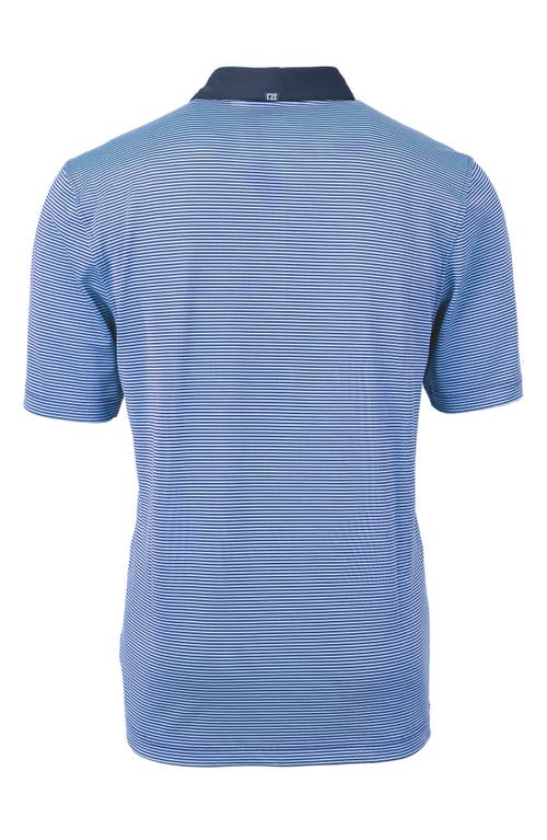 Cutter & Buck Virtue Micro Stripe Polo In Atlas/navy Blue