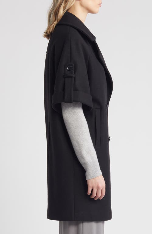 Shop Sam Edelman Double Breasted Cape Coat In Black