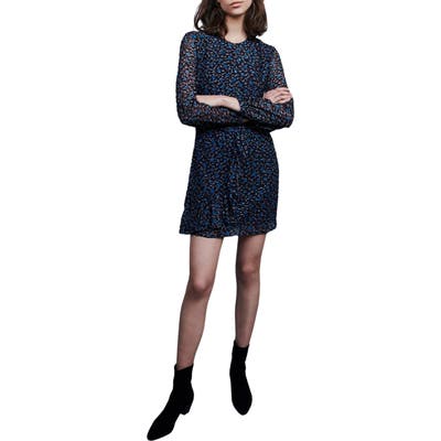 Maje Revano Long Sleeve Minidress, (fits like 6 US) - Black