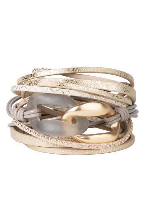 saachi leather wrap bracelet