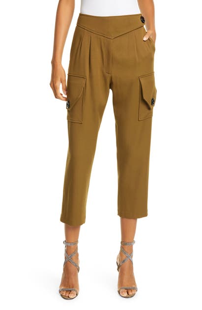 Nicholas Crop Cargo Pants In Olive | ModeSens