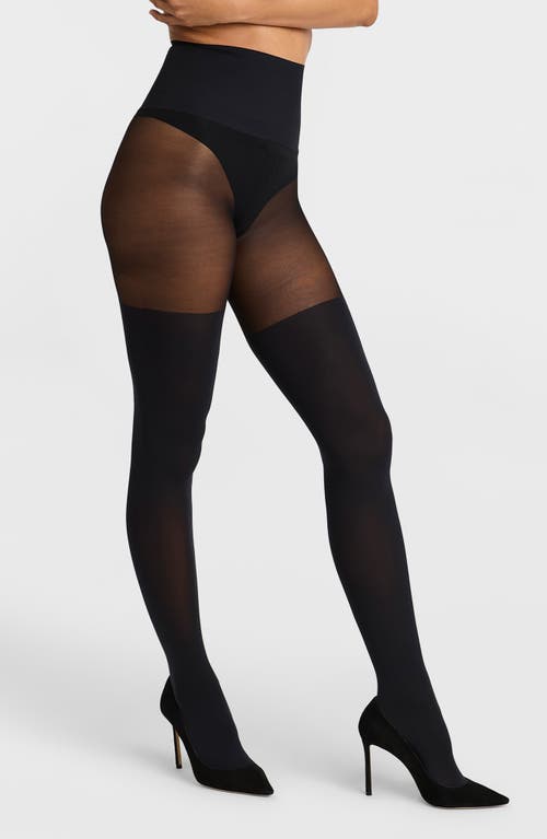 Shop Commando Faux Thigh High Tights In Black