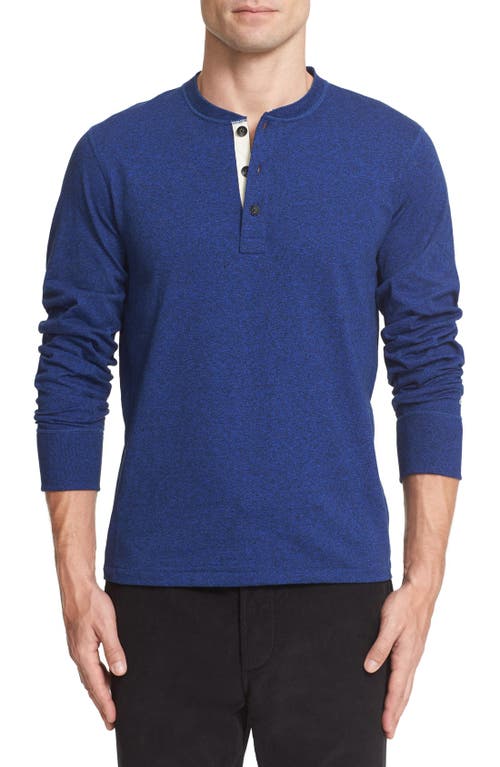 Classic Slim Fit Henley in Bright Blue